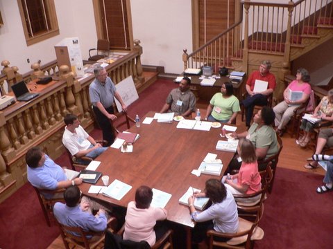 Supervisor Marvin Moss speaking to FLDP in the historic courtroom
